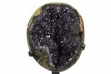 Sparkling Amethyst Geode With Metal Stand - Uruguay #342499-1